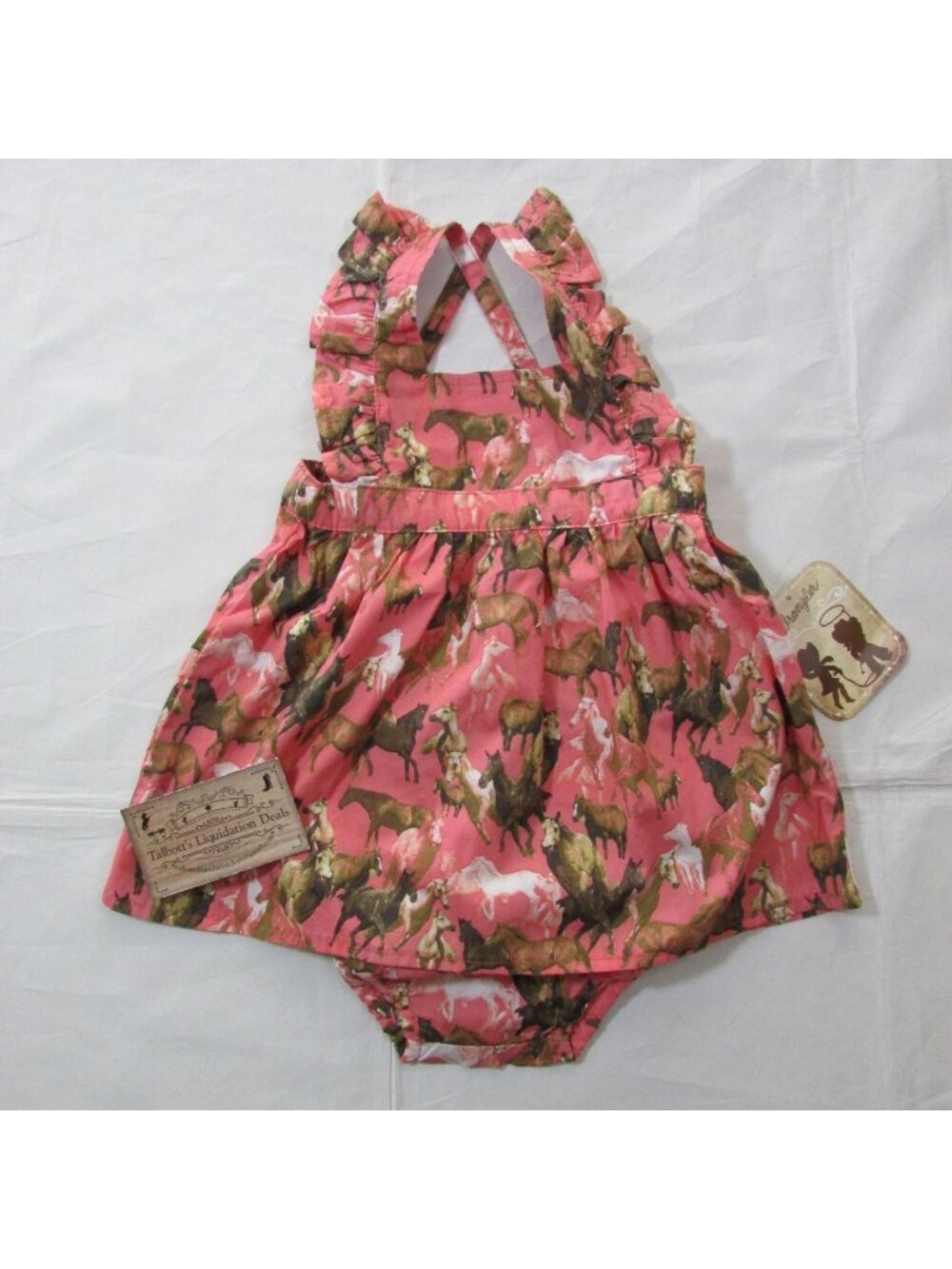 Wrangler Infant Baby Girl's Sleeveless Horse Multi-Print Dress Coral